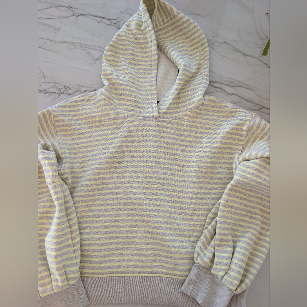 Striped Yellow and Gray Sweater Sleeve